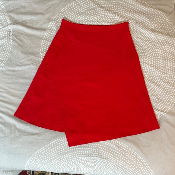 NWT Hugo Boss "Vamokato" True Red Midi Asymmetrical Skirt Size 42 (US 10-12) - Picture 1 of 10